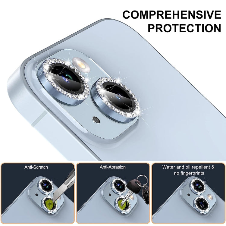 For iPhone 13 Pro / 13 Pro Max ENKAY AR Anti-reflection Individual Diamond Ring Camera Lens Glass Full Film(Sierra Blue) - iPhone 13 Pro Max Tempered Glass by ENKAY | Online Shopping UK | buy2fix