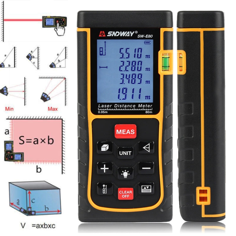 SNDWAY Handheld Laser Range Finder SW-E80 - Laser Rangefinder by SNDWAY | Online Shopping UK | buy2fix