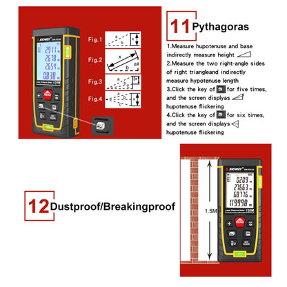 SNDWAY Double Horizontal bubble Rangefinder Laser Distance Meter Range Hand Tool Device SW- TG100 - Laser Rangefinder by SNDWAY | Online Shopping UK | buy2fix