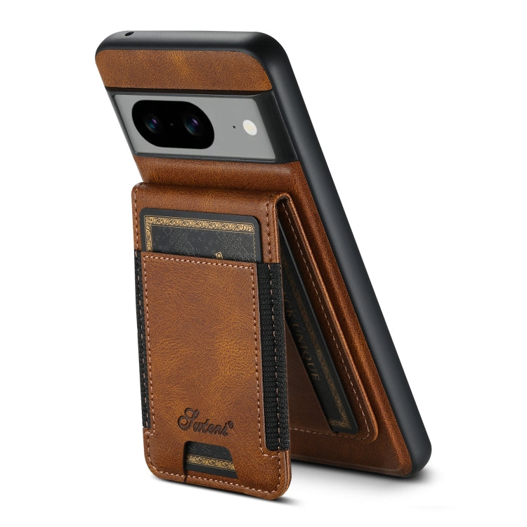 For Google Pixel 8 Suteni H17 Oil Eax Leather Detachable Wallet Phone Case(Brown) - Google Cases by Suteni | Online Shopping UK | buy2fix