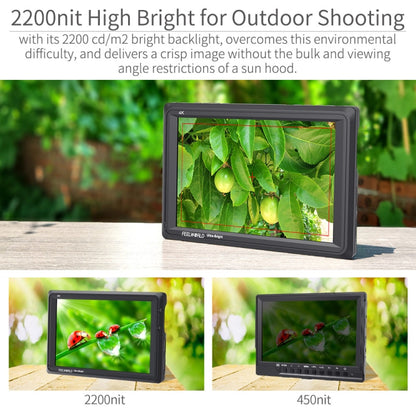 FEELWORLD FW279 7 Inch Ultra Bright 2200nit on Camera Field DSLR Monitor Full HD 1920x1200 4K HDMI Input Output High Brightness for DSLR Stablizer - Camera Accessories by FEELWORLD | Online Shopping UK | buy2fix