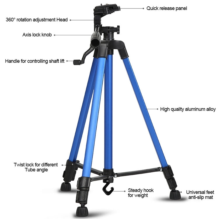 Portable Phone Live Selfie 3366 Tripod Stand DV SLR Camera Self-timer Full Light Bracket(Blue) - Camera Accessories by INDEPMAN | Online Shopping UK | buy2fix