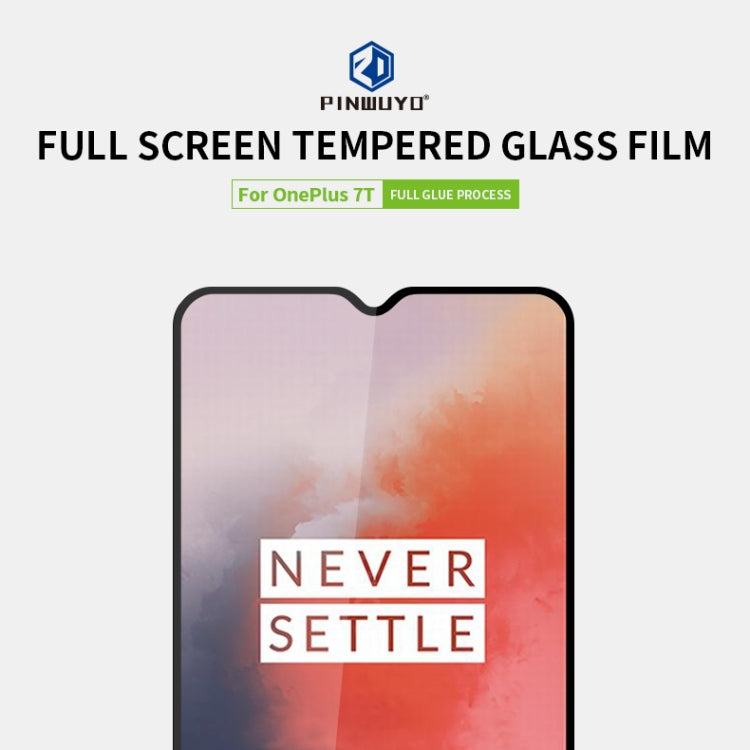 For Oneplus 7T PINWUYO 9H 2.5D Full Screen Tempered Glass Film(Black) - OnePlus Tempered Glass by PINWUYO | Online Shopping UK | buy2fix