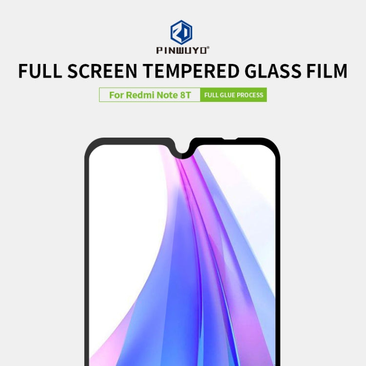 For Xiaomi RedMi Note 8T PINWUYO 9H 2.5D Full Screen Tempered Glass Film(Black) -  by PINWUYO | Online Shopping UK | buy2fix