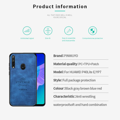 For Huawei Y7P/P40Lite E/Honor9C PINWUYO Zun Series PC + TPU + Skin Waterproof And Anti-fall All-inclusive Protective Shell(Blue) - Huawei Cases by PINWUYO | Online Shopping UK | buy2fix