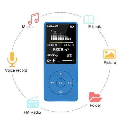 Fashion Portable LCD Screen FM Radio Video Games Movie MP3 MP4 Player Mini Walkman, Memory Capacity:4GB(Light Blue) - MP3 Player by buy2fix | Online Shopping UK | buy2fix