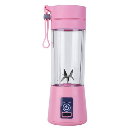 USB Rechargeable Electric Automatic Vegetable Fruit Citrus Orange Juice Maker Cup Mixer Bottle (380ML)(6 Blades Pink) - Home & Garden by buy2fix | Online Shopping UK | buy2fix