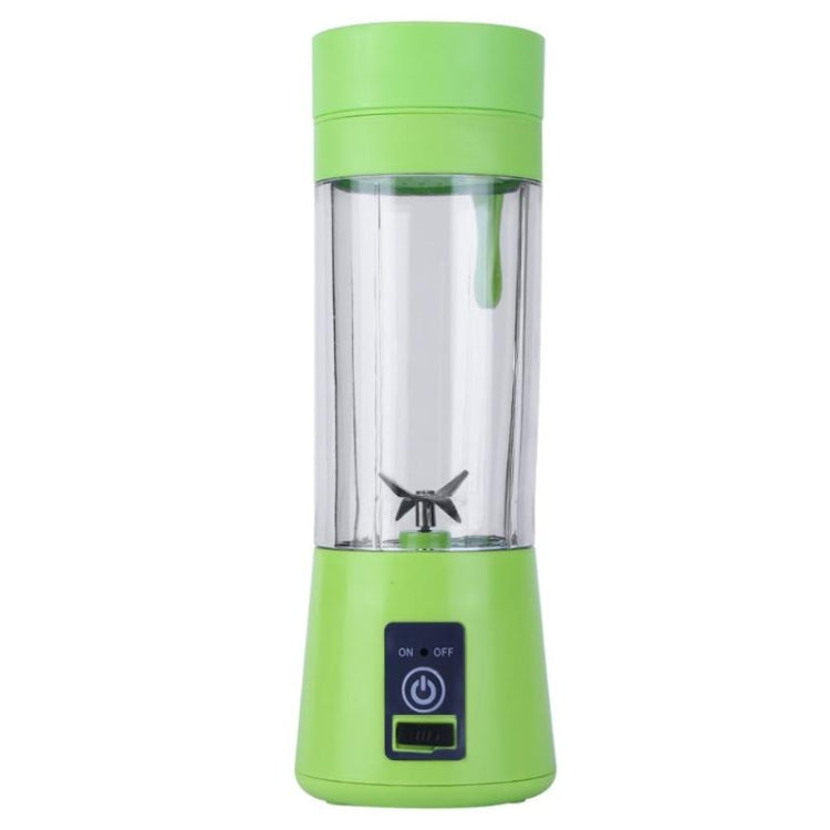 USB Rechargeable Electric Automatic Vegetable Fruit Citrus Orange Juice Maker Cup Mixer Bottle (380ML)(4 Blades Green) - Home & Garden by buy2fix | Online Shopping UK | buy2fix