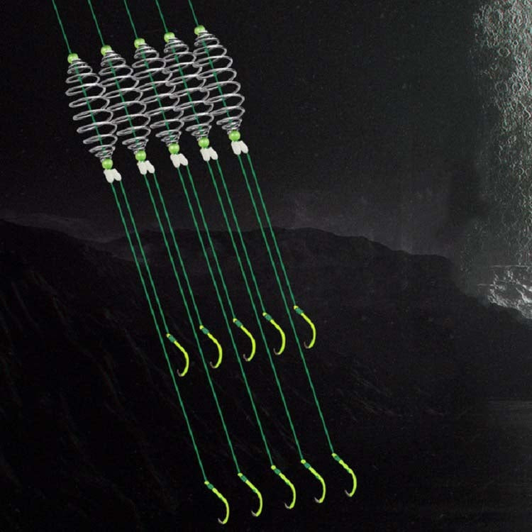 15 PCS / 3 Sets Stranded Double Hook Anti-winding Silver Carp Fishing Group Spring Fishing Hook, Specification:13(Fluorescent Hook) - Outdoor & Sports by buy2fix | Online Shopping UK | buy2fix