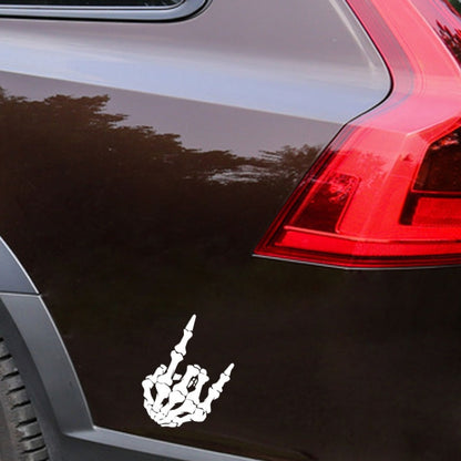 10 PCS QYPF Skull Finger Pattern Car Sticker Vinyl Decoration, Size: 15x9cm(Silver) - Decorative Sticker by buy2fix | Online Shopping UK | buy2fix