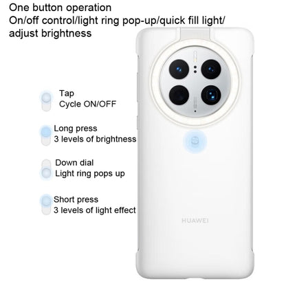 For HUAWEI Mate 50 Pro Original HUAWEI Ring Flash Smart Phone Case(White) - Huawei Cases by Huawei | Online Shopping UK | buy2fix