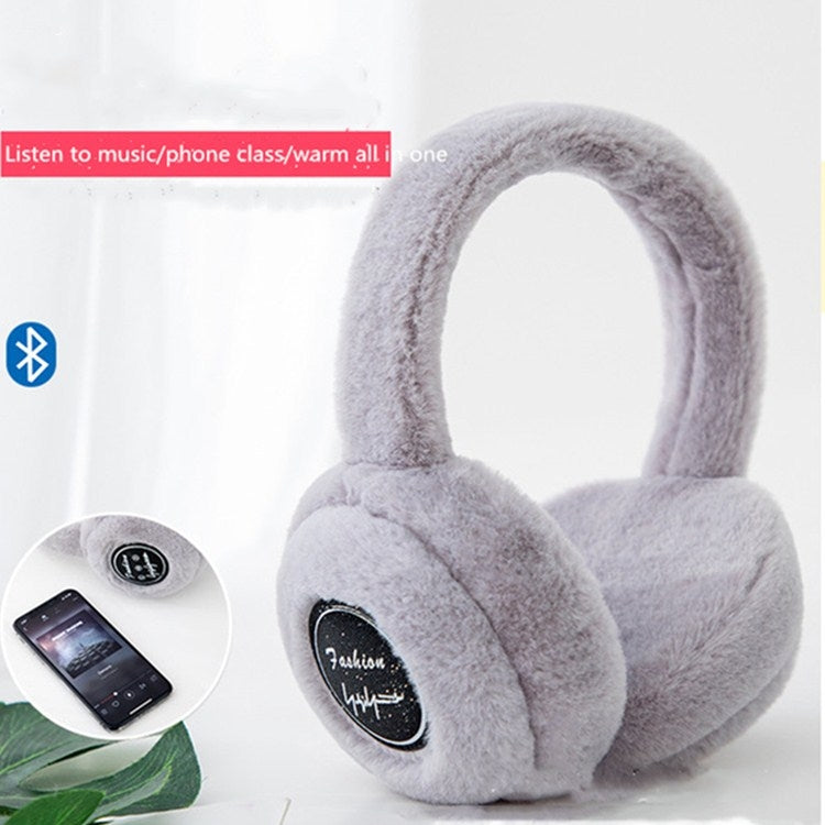Bluetooth Earmuffs Winter Plush Windproof Men And Women Ear Cover(Gray) - Smart Wear by buy2fix | Online Shopping UK | buy2fix