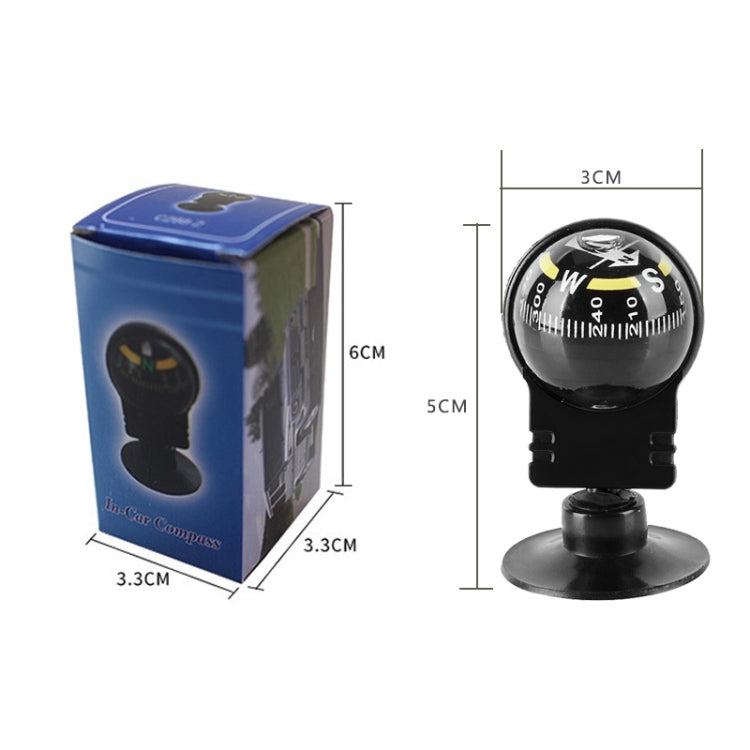 Pocket Ball Compass Instrument Navigation Compass Outdoor Hiking Car Black Compass - In Car by buy2fix | Online Shopping UK | buy2fix