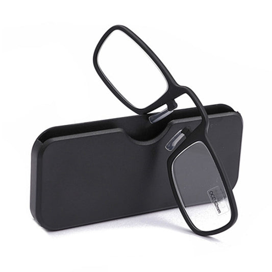 2 PCS TR90 Pince-nez Reading Glasses Presbyopic Glasses with Portable Box, Degree:+3.00D(Black) - Outdoor & Sports by buy2fix | Online Shopping UK | buy2fix