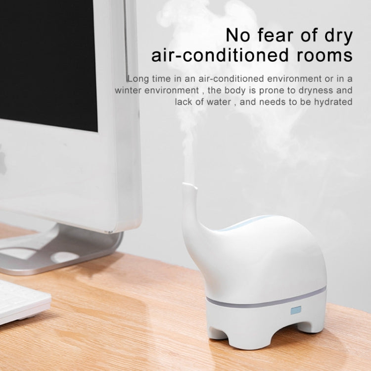 Mini Elephant Style 2.4MHz Ultrasound Household Air Purification USB Charging LED Light Humidifying Aromatherapy Purifier, Size:165x77.4x155 mm(White) - Home & Garden by buy2fix | Online Shopping UK | buy2fix