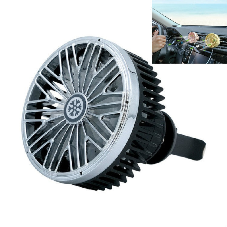 Car Vent Fan Multi-function USB Interface Mini LED Lamp Car Fan(Black) - Heating & Fans by buy2fix | Online Shopping UK | buy2fix