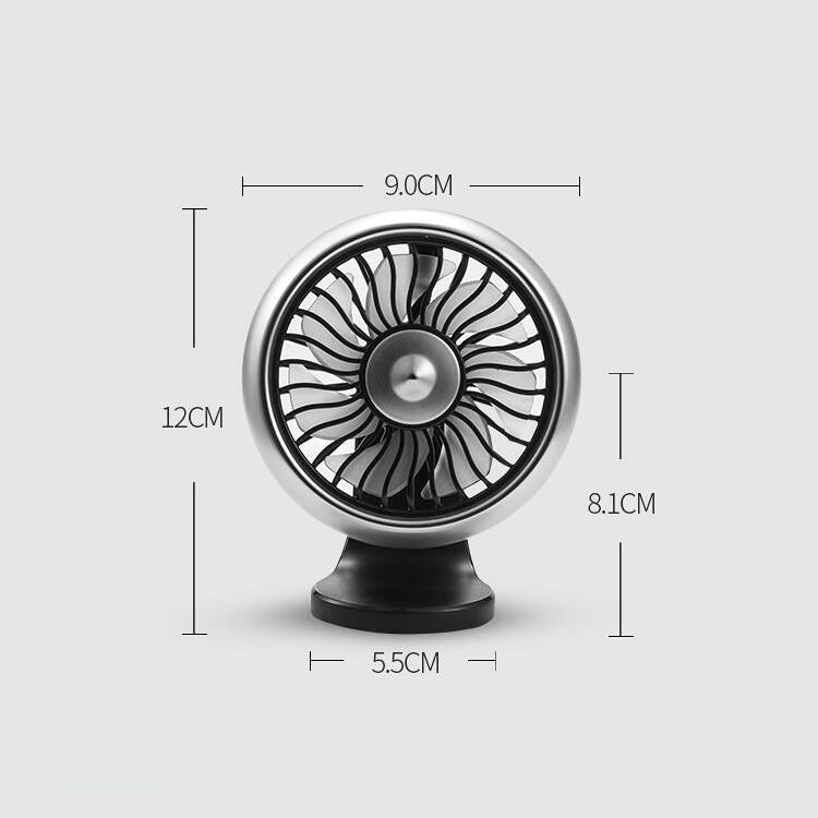 Automobile Multi-function Electric Fan Car Air Outlet USB Interface Mini Fan(Silver) - Heating & Fans by buy2fix | Online Shopping UK | buy2fix