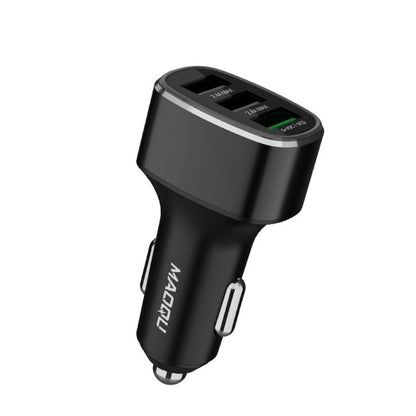 QIAKEY GT780 3 USB Ports Fast Charge Car Charger(Black) - Car Charger by QIAKEY | Online Shopping UK | buy2fix