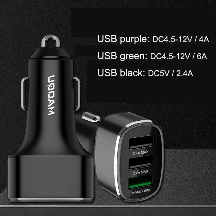 QIAKEY GT780 3 USB Ports Fast Charge Car Charger(Black) - Car Charger by QIAKEY | Online Shopping UK | buy2fix