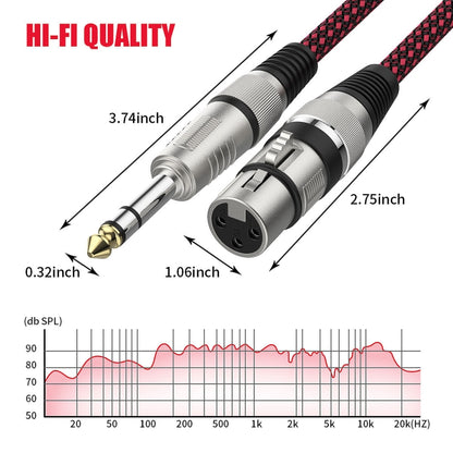 20m Red and Black Net TRS 6.35mm Male To Caron Female Microphone XLR Balance Cable -  by buy2fix | Online Shopping UK | buy2fix
