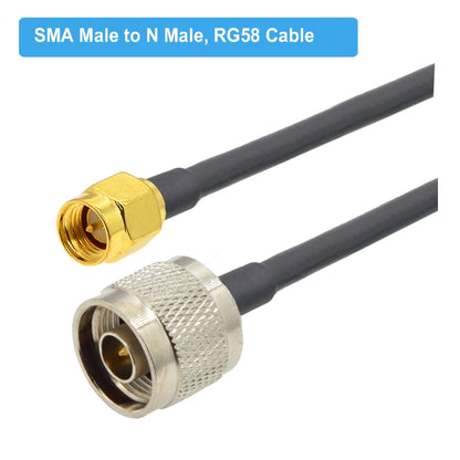 SMA Male to N Male RG58 Coaxial Adapter Cable, Cable Length:0.5m - Connectors by buy2fix | Online Shopping UK | buy2fix