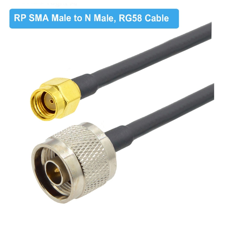 RP-SMA Male to N Male RG58 Coaxial Adapter Cable, Cable Length:5m - Connectors by buy2fix | Online Shopping UK | buy2fix