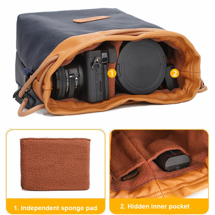 S.C.COTTON Camera Lens Protection Bag Liner Bag Waterproof Camera Storage Bag, Size: S(Khaki) - Camera Accessories by S.C.COTTON | Online Shopping UK | buy2fix