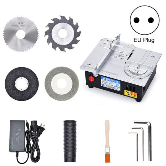 S3  96W Liftable Table Mini Table Saw Aluminum Cutting Machine,Spec: Black High Match(EU Plug) - Electric Saws & Accessories by buy2fix | Online Shopping UK | buy2fix