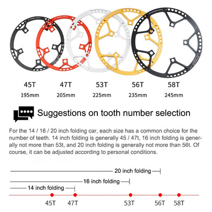 Litepro Folding Bike Sprocket Wheel LP Disk Disc, Specification:45T(Silver) - Bicycle Brake Parts by Litepro | Online Shopping UK | buy2fix