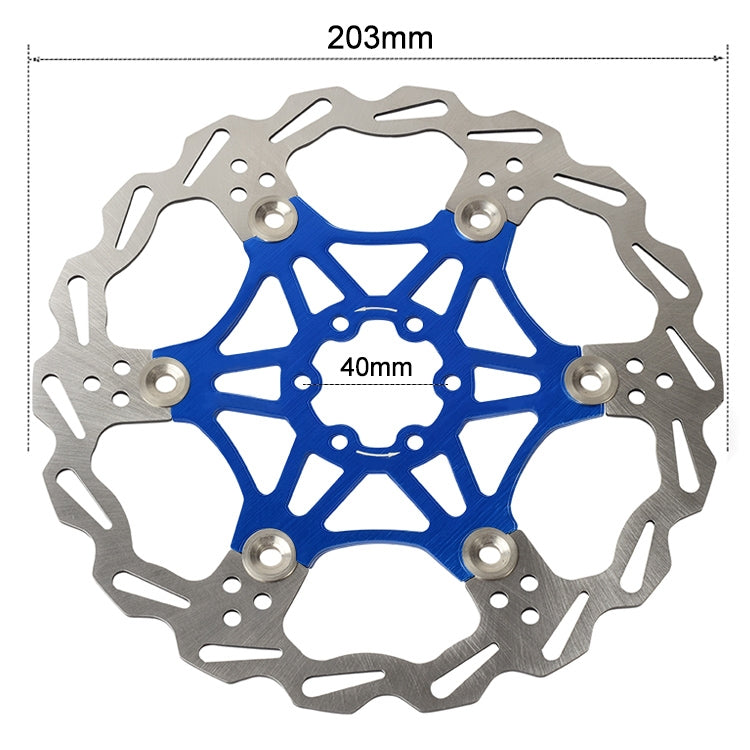 SNAIL FD-01 Mountain Bike Floating Disc Bicycle Brake Pad Six Nail Brake Disc, Size:203mm, Color:Blue - Bicycle Brake Parts by SNAIL | Online Shopping UK | buy2fix