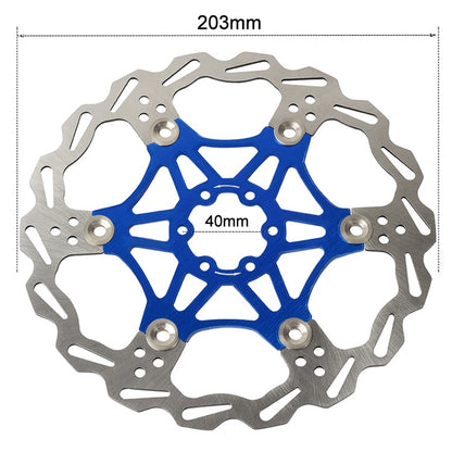 SNAIL FD-01 Mountain Bike Floating Disc Bicycle Brake Pad Six Nail Brake Disc, Size:203mm, Color:Blue - Bicycle Brake Parts by SNAIL | Online Shopping UK | buy2fix