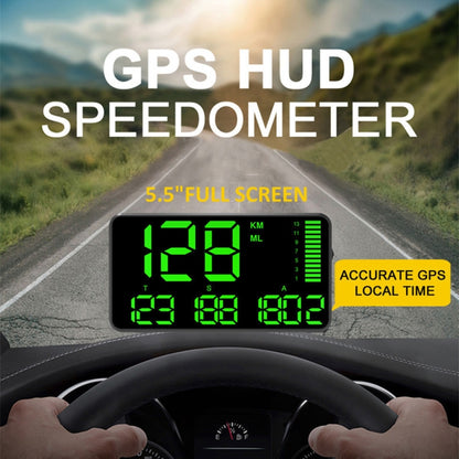 Kingneed C90 5.5inch HUD Car Head-up Display GPS Car Universal Mileage Speed Meter Speeding Alarm / GPS Satellite Speed Measurement(Black) - Head Up Display System by Kingneed | Online Shopping UK | buy2fix