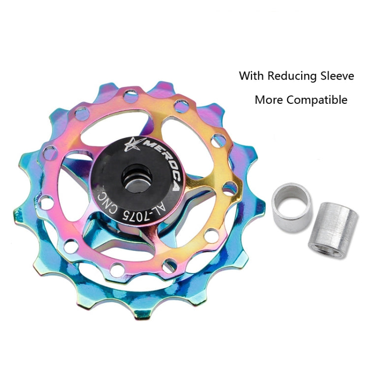 4 PCS MEROCA Metal Bearings Mountain Bike Road Bike Rear Derailleur Guide Wheel 11T/13T Guide Wheel, Specification:13T, Color:Electroplating Colorful - Outdoor & Sports by MEROCA | Online Shopping UK | buy2fix