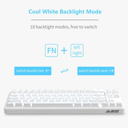 Ajazz K680T Mini USB Wired Dual-mode Charging 68-keys Laptop Bluetooth Mechanical Keyboard, Cable Length: 1.6m, Style:Tea Shaft(White) - Wired Keyboard by Ajazz | Online Shopping UK | buy2fix