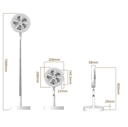 Home Fan Lamp Desktop Telescopic Floor Multi-function Rechargeable Fill Light Bracket - Consumer Electronics by buy2fix | Online Shopping UK | buy2fix