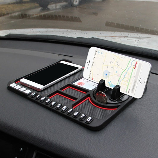 Car Interior Car Multifunctional Instrument Panel Storage Pad Car Phone Bracket Anti-slip Pad With Stop, Style:Rotating Red Circle - Car Holders by buy2fix | Online Shopping UK | buy2fix