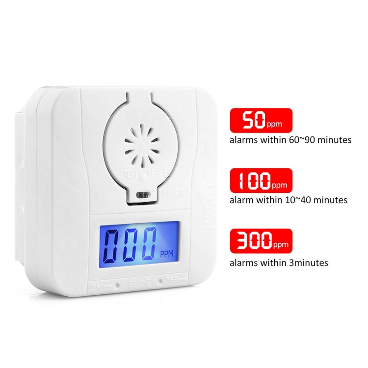 Mini CO Carbon Monoxide Smoke Detector Alarm Poisoning Gas Warning Sensor Security Poisoning Alarm with LCD Display - Security by buy2fix | Online Shopping UK | buy2fix