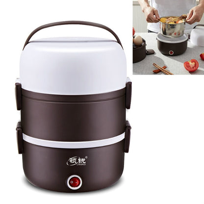 LINGRUI Multi-Function Electric Lunch Box Electric Heating Insulation Cooking Mini Rice Cooker, CN Plug, Specification:Three Layer(Purple) - Home & Garden by buy2fix | Online Shopping UK | buy2fix