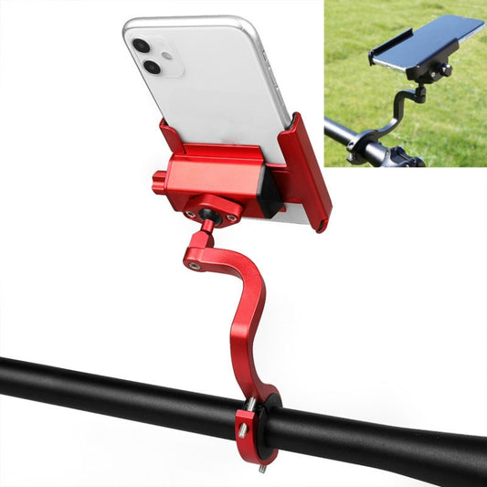 CYCLINGBOX Aluminum Alloy Mobile Phone Holder Bicycle Riding Takeaway Rotatable Metal Mobile Phone Bracket, Style:Heightened Handlebar Installation(Red) - Holders by CYCLINGBOX | Online Shopping UK | buy2fix