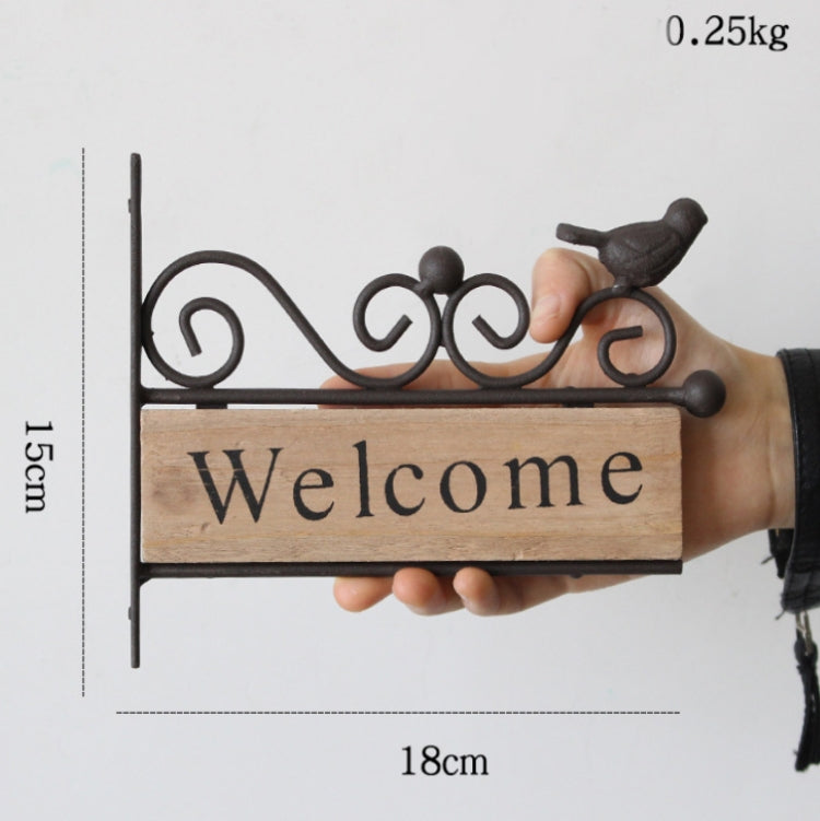 A20-AL1899  Country Pastoral Iron Birds Welcome Doorplate Wall Decoration Photography Props - Camera Accessories by buy2fix | Online Shopping UK | buy2fix