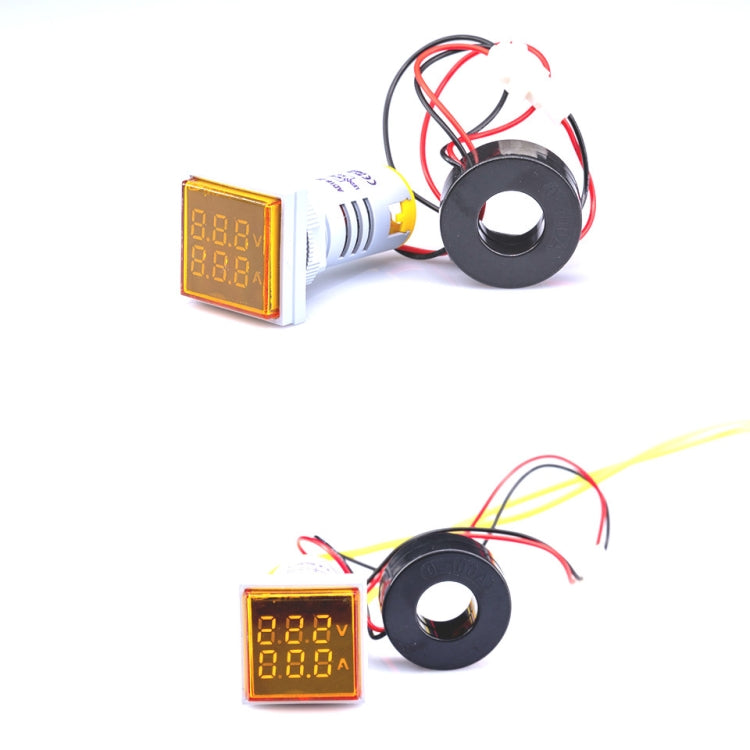 AD16-22FVA Square Signal Indicator Type Mini Digital Display AC Voltage And Current Meter(Yellow) - Consumer Electronics by buy2fix | Online Shopping UK | buy2fix