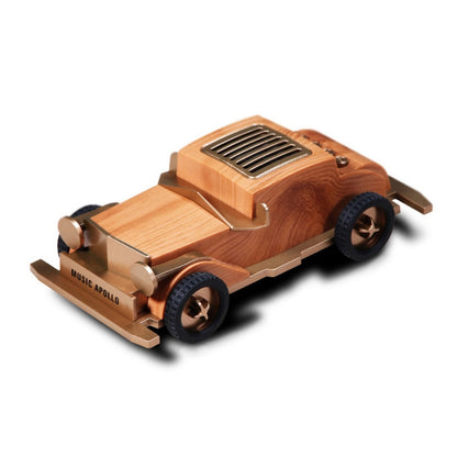 AS60 Retro Car Shape Wooden Subwoofer Mini Wireless Bluetooth Speaker(Light Wood) - Mini Speaker by buy2fix | Online Shopping UK | buy2fix