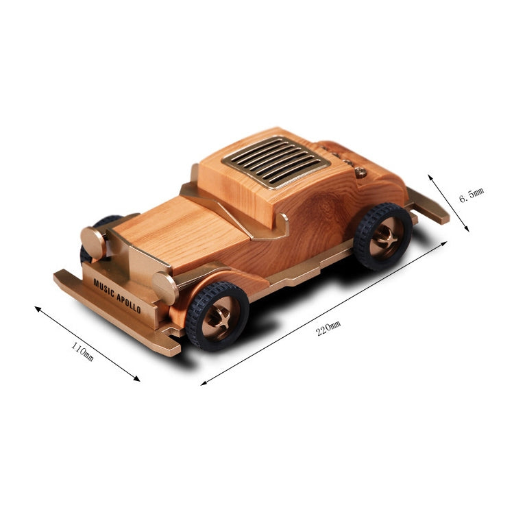 AS60 Retro Car Shape Wooden Subwoofer Mini Wireless Bluetooth Speaker(Light Wood) - Mini Speaker by buy2fix | Online Shopping UK | buy2fix