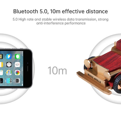 AS60 Retro Car Shape Wooden Subwoofer Mini Wireless Bluetooth Speaker(Light Wood) - Mini Speaker by buy2fix | Online Shopping UK | buy2fix