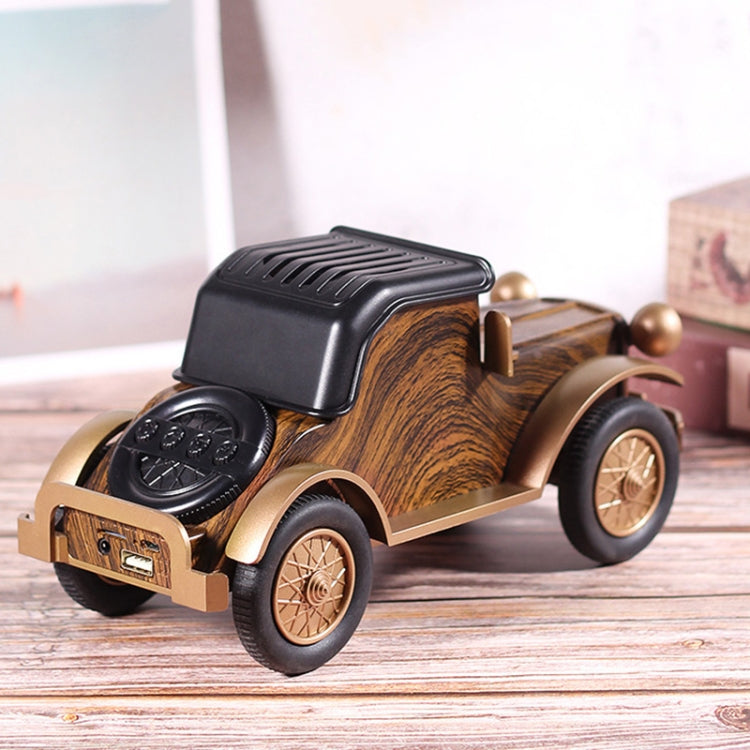 A9 Retro Wood Grain Classic Car Shape Wireless Bluetooth Speaker Subwoofer Radio Portable Mobile Phone Stand Mini Speaker(Rose Pear) - Mini Speaker by buy2fix | Online Shopping UK | buy2fix