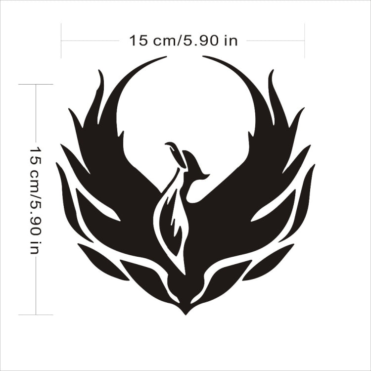 4 PCS Car Personality Decals Electric Car Stickers Decoration Fire Phoenix Totem(Black) - Decorative Sticker by buy2fix | Online Shopping UK | buy2fix