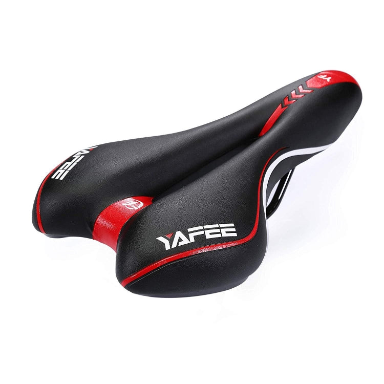 YAFEE YF-1034-3 Soft Mountain Bike Seat Mountain Bike Hollow Breathable Saddle Seat Cushion Bicycle Seat(Black Red) - Bicycle Saddle by YAFEE | Online Shopping UK | buy2fix