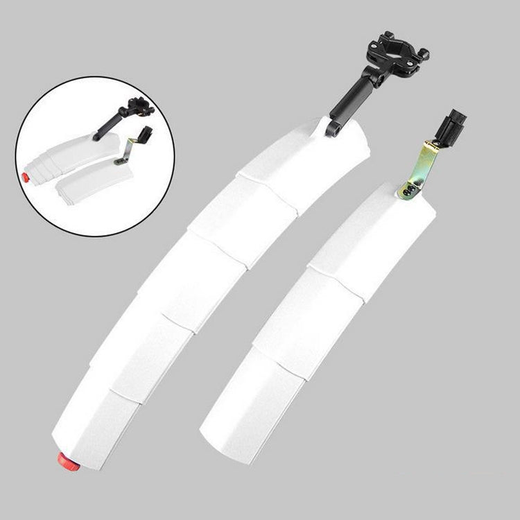 Bicycle Telescopic Folding Mudguard  27.5 Inch Extended Water Retaining LED Taillight(White) - Outdoor & Sports by buy2fix | Online Shopping UK | buy2fix