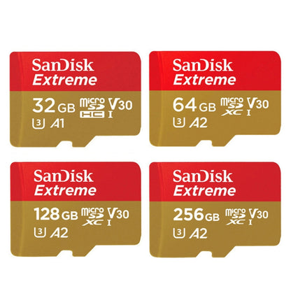 SanDisk U3 High-Speed Micro SD Card  TF Card Memory Card for GoPro Sports Camera, Drone, Monitoring 256GB(A2), Colour: Gold Card - Micro SD Card by SanDisk | Online Shopping UK | buy2fix