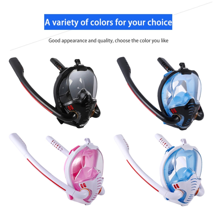 Snorkeling Mask Double Tube Silicone Full Dry Diving Mask Adult Swimming Mask Diving Goggles, Size: S/M(White/Pink) - DJI & GoPro Accessories by buy2fix | Online Shopping UK | buy2fix